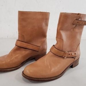 Coach Moto Biker AMY womens SZ 5 B Tan Cognac Leather Boot booties